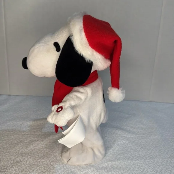 Peanuts Snoopy Holiday dancing Plush musical Red Scarf and Santa Hat - Picture 3 of 7